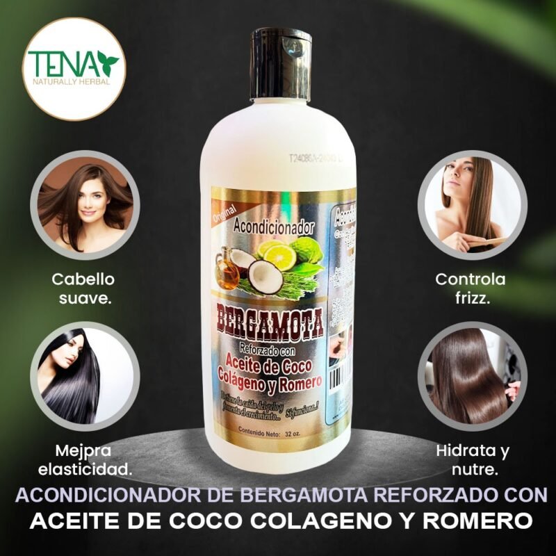 Acondicionador de Bergamota Reforzado con Aceite de Coco Colageno y Romero